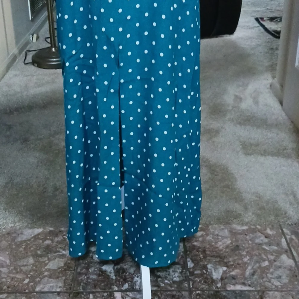 NWT MAXI SUNDRESS TEAL XS/S - Picture 3 of 14